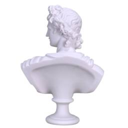 Apollo Bust Statue - Ancient Greek God Head Sculpture Handmade Cast Marble Roman Decor Classic Mythology Art Gift 12.6In 32 cm - thumbnail 2