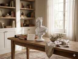 Apollo Bust Statue - Ancient Greek God Head Sculpture Handmade Cast Marble Roman Decor Classic Mythology Art Gift 12.6In 32 cm - thumbnail 1