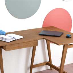 Wooden L-Shaped Corner Desk Luka Veneered Top - Various Wood Stains - thumbnail 4