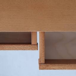 Wooden L-Shaped Corner Desk Luka Veneered Top - Various Wood Stains - thumbnail 3