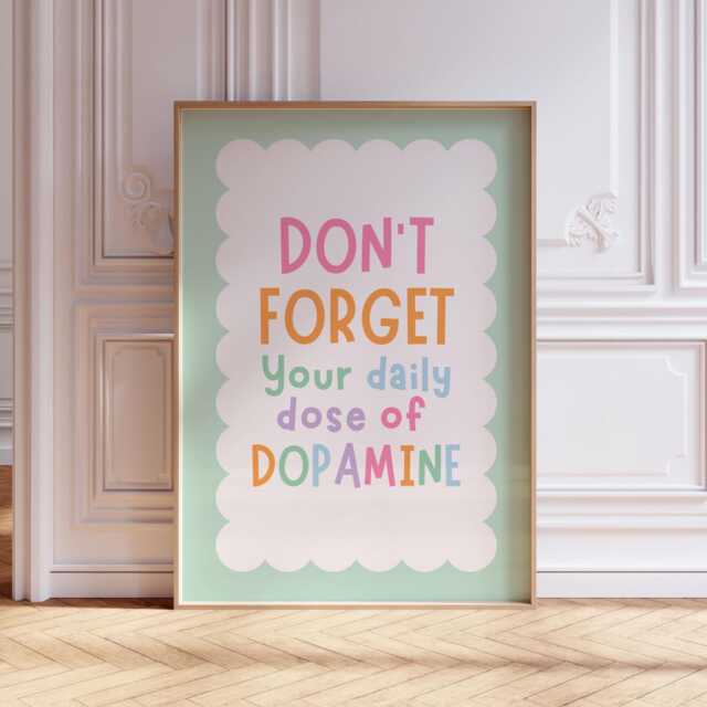 Dopamine Decor Print Colorful Positive Quote, Motivational Wall Art