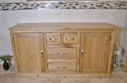 Solid Oak Bathroom Vanity Storage Cabinet- Free Standing Sideboard Cabinet 603 - thumbnail 1