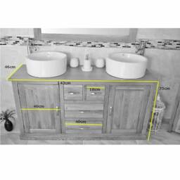 Solid Oak Bathroom Vanity Storage Cabinet- Free Standing Sideboard Cabinet 603 - thumbnail 4