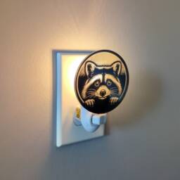 Peeking Raccoon Mirrored Acrylic Night Light - thumbnail 3
