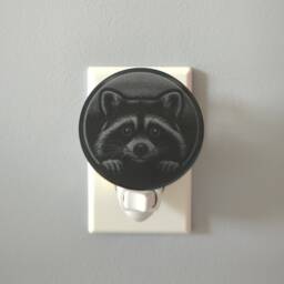 Peeking Raccoon Mirrored Acrylic Night Light - thumbnail 2