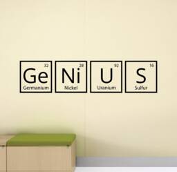 Genius Wall Decal Vinyl Sticker School Poster Education Sign Classroom Quote Scientist Gift Science Decor Periodic Table Art G703 - thumbnail 1
