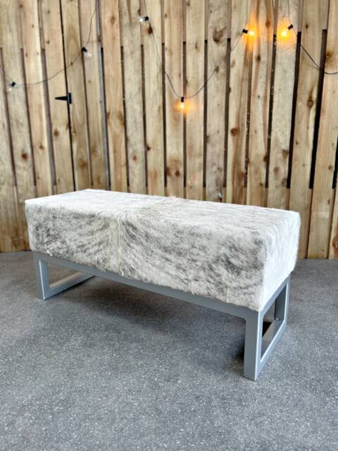 Cowhide Bench/Cowhide Ottoman - Genuine With Steel Frame Handmade in The U.K in Stock Fb - image 1