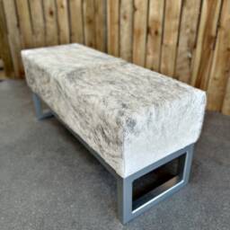 Cowhide Bench/Cowhide Ottoman - Genuine With Steel Frame Handmade in The U.K in Stock Fb - thumbnail 3