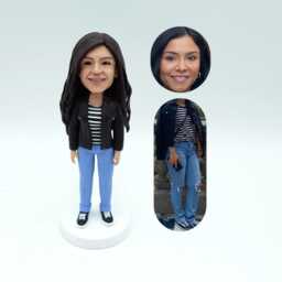 Custom Wife Bobblehead Personalized 3D Portrait Gift - thumbnail 2