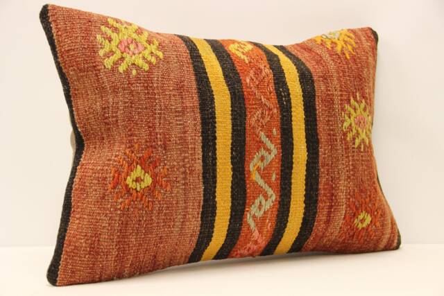 Handmade Lumbar Kilim Pillow 14x20 in - 35x50 cm Bohoturkish Kilim Cushion Cover Tribal Pillow 4Bef-420 - image 1