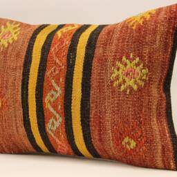 Handmade Lumbar Kilim Pillow 14x20 in - 35x50 cm Bohoturkish Kilim Cushion Cover Tribal Pillow 4Bef-420 - thumbnail 3