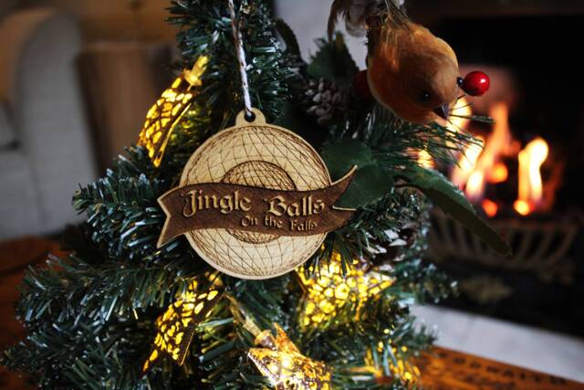 Belfast Falls Balls Wooden Bauble Northern Design Ireland Fun Classic Ornament Quirky Rustic Stocking Present Laser Wood Burned Ornate - image 1