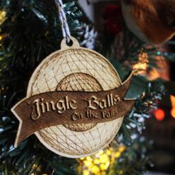 Belfast Falls Balls Wooden Bauble Northern Design Ireland Fun Classic Ornament Quirky Rustic Stocking Present Laser Wood Burned Ornate - thumbnail 3