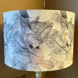 Pressed Leaves Lampshade Grey Shabby Chic Style - thumbnail 1