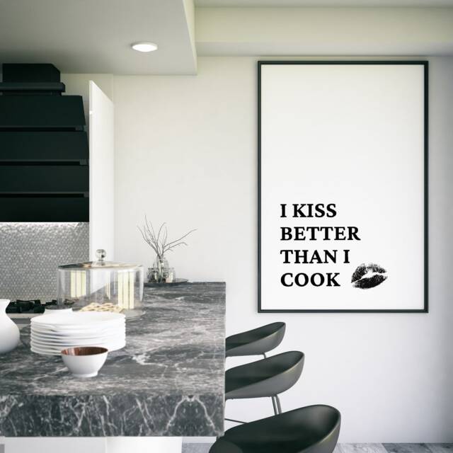 Kitchen Print - I Kiss Better Than Cook Funny - image 1