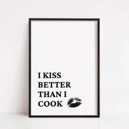 Kitchen Print - I Kiss Better Than Cook Funny - thumbnail 2