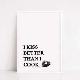 Kitchen Print - I Kiss Better Than Cook Funny - thumbnail 3