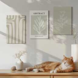 Set Of 3 Canvas Prints - Plant Patterns in Subdued Colors, Green Photo Print, Abstract Wall Decor - thumbnail 2