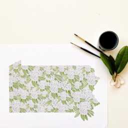 Pennsylvania State Flower Map Watercolor Mountain Laurel - Art Print Wall Graduation Wedding Realtor Moving Floral Mothers Day Gift - thumbnail 2