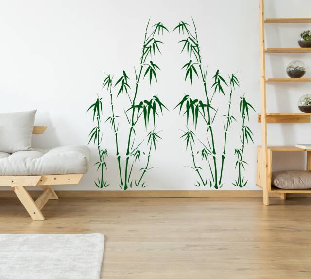 Asian Bamboo Wall Decal Elegant Matte Vinyl Home Decor - image 1