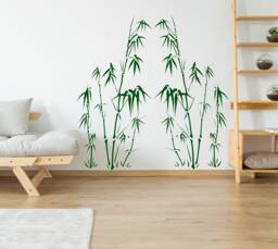 Asian Bamboo Wall Decal Elegant Matte Vinyl Home Decor