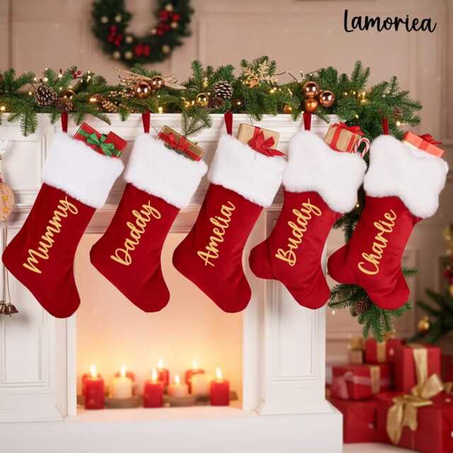 2026 Christmas Stockings, Red Dog Family Matching Decoration, Xmas Stockings - image 1