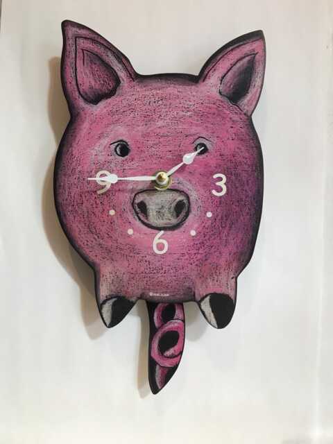 Pig Clock With Swinging Tail - image 1