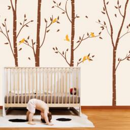 Nursery Birch Trees With Birds Baby Room Designs Wall Sticker Decals Home Decor Art Decalisland -Birch & Wall Decal Sd 053 - thumbnail 2