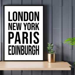 Edinburgh Iconic Bold City Scotland Print Poster - Scotland Gift Bespoke A5 A4 A3 Framed Or Unframed - thumbnail 2