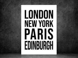 Edinburgh Iconic Bold City Scotland Print Poster - Scotland Gift Bespoke A5 A4 A3 Framed Or Unframed - thumbnail 1