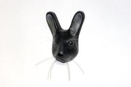 Black Rabbit, Faux Taxidermy, Wall Decoration, Paper Mache - thumbnail 1