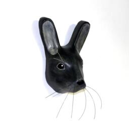 Black Rabbit, Faux Taxidermy, Wall Decoration, Paper Mache - thumbnail 2