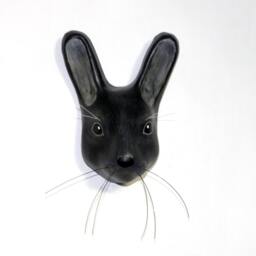 Black Rabbit, Faux Taxidermy, Wall Decoration, Paper Mache - thumbnail 3