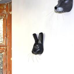 Black Rabbit, Faux Taxidermy, Wall Decoration, Paper Mache - thumbnail 4
