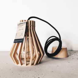 Lampshade Suspension Pendant Light Lighting Cage Wooden Diamond - Vintage & Industrial Design Ohe - thumbnail 4