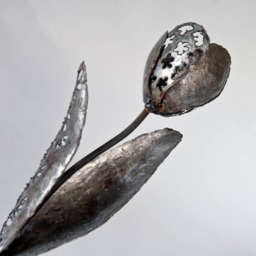 Metal Flower Lace Tulip, Wrought Iron Sculpture, By The Steel Style Things, 6Th Anniversary Gift - thumbnail 3