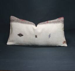 "Kilim Pillow, Wool Kilim Cousin From Anatolia , 30x60 cm, 12""x24" - thumbnail 1