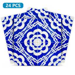 Tile Stickers Wall Decals Traditional Mexican Set Of 24 Tiles For Walls Kitchen Bathroom Home Decor H10 - thumbnail 1