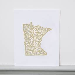 Minnesota State Art Print Nordic Floral Design - 8x10 - thumbnail 3