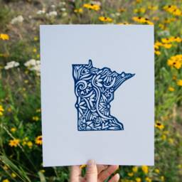 Minnesota State Art Print Nordic Floral Design - 8x10 - thumbnail 2