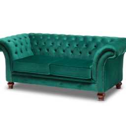 Chesterfield Two & Half Seater Belmont Sofa Plush Green Velvet - thumbnail 3