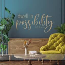Emily Dickinson Quote Wall Decal Dwell in Possibility, Custom Home Decor - thumbnail 3