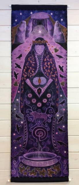Grandmother Crone Goddess Fabric Wall Hanging Designed By Wendy Andrew