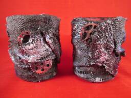 steampunk Candle Holders, Goth Mixed Media Tealight Holder, Set Of 2