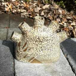 Handmade Multi-stem Vase, 5.5 Inches High, Wheel-Thrown & Altered Pottery, Ikebana, Tulipiere, Ceramic Sculpture, Centerpiece - thumbnail 2