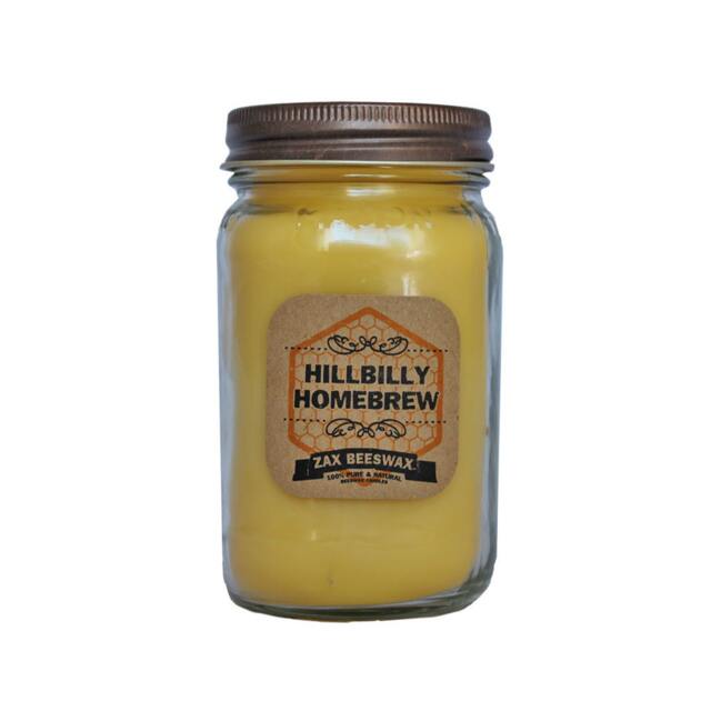 Hillbilly Homebrew Scented Beeswax Mason Jar Candle - 16 Oz