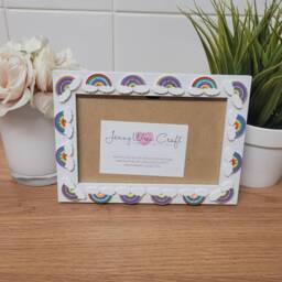 Rainbow Wooden Button Photo Frame 4 X 6 Inches - thumbnail 3