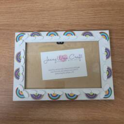Rainbow Wooden Button Photo Frame 4 X 6 Inches - thumbnail 4