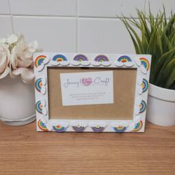 Rainbow Wooden Button Photo Frame 4 X 6 Inches - thumbnail 2