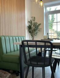 Leaf Faux Leather Modular Fluted Banquette Fitted Bench Booth Seating - Cafe, Kitchen, Bar Kitchen Seating Conservatory Furniture , Home Bar - thumbnail 1